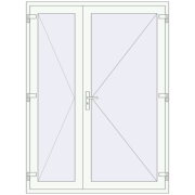 DOOR KORSA OPTIMUM REHAU BRILLANT 1580x2120 mm RAL 9016 Traffic white two-sided