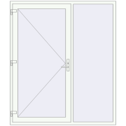 DOOR KORSA ENERGY-SAVING REHAU SYNEGO 1800x2100 mm RAL 9016 Traffic white two-sided