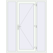 DOOR KORSA OPTIMUM REHAU BRILLANT 1650x2145 mm RAL 9016 Traffic white two-sided