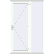 DOOR KORSA ENERGY-SAVING REHAU SYNEGO 1500x2300 mm RAL 9016 Traffic white two-sided