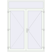 DOOR KORSA OPTIMUM REHAU BRILLANT 1800x2500 mm RAL 9016 Traffic white two-sided