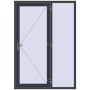 DOOR KORSA OPTIMUM REHAU BRILLANT 1470x2100 mm ANTHRACITE_GREY_STRUKTURAL two-sided