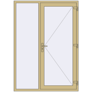 DOOR KORSA ALU STANDARD 72 1500x2100 mm RAL 1000 Green beige two-sided