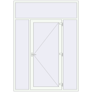DOOR KORSA OPTIMUM REHAU BRILLANT 1900x2650 mm RAL 9016 Traffic white two-sided
