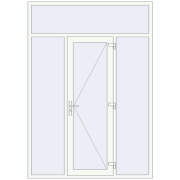 DOOR KORSA ENERGY-SAVING REHAU SYNEGO 1800x2555 mm RAL 9016 Traffic white two-sided