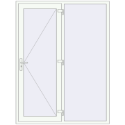 Entrance doors 1600x2100 mm DOOR KORSA OPTIMUM REHAU BRILLANT RAL 9016 Traffic white two-sided