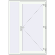 Drzwi zewnętrzne 1400x2020 mm DOOR KORSA OPTIMUM REHAU BRILLANT RAL 9016 Traffic white dwustronny