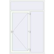 Entrance doors 1700x2600 mm DOOR KORSA OPTIMUM REHAU BRILLANT RAL 9016 Traffic white two-sided