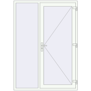 Drzwi zewnętrzne 1500x2100 mm DOOR KORSA ALU STANDARD 72 RAL 9016 Traffic white dwustronny