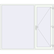 DOOR KORSA ENERGY-SAVING REHAU SYNEGO 2440x2100 mm RAL 9016 Traffic white two-sided