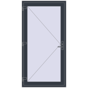 Entrance doors 1050x2075 mm DOOR KORSA OPTIMUM REHAU BRILLANT ANTHRACITE_GREY_STRUKTURAL two-sided