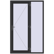 DOOR KORSA OPTIMUM REHAU BRILLANT 1400x2200 mm ANTHRACITE_GREY_GLATT two-sided