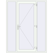 Entrance doors 1700x2200 mm DOOR KORSA OPTIMUM REHAU BRILLANT RAL 9016 Traffic white two-sided