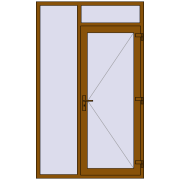 DOOR KORSA OPTIMUM REHAU BRILLANT 1400x2300 mm GOLDEN OAK two-sided