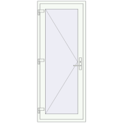 Entrance doors 820x2000 mm DOOR KORSA OPTIMUM REHAU BRILLANT RAL 9016 Traffic white two-sided