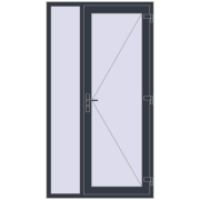 Drzwi zewnętrzne 1200x2200 mm DOOR KORSA OPTIMUM REHAU BRILLANT ANTHRACITE_GREY_STRUKTURAL dwustronny