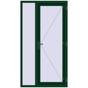 Drzwi zewnętrzne 1200x2200 mm DOOR KORSA OPTIMUM REHAU BRILLANT MOSS_GREEN dwustronny