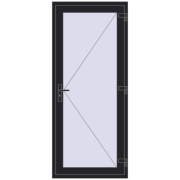 DOOR KORSA ENERGY-SAVING REHAU SYNEGO 900x2100 mm BLACK_ULTI-MATT two-sided