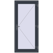 DOOR KORSA ENERGY-SAVING REHAU SYNEGO 900x2004 mm ANTHRACITE_GREY_STRUKTURAL two-sided