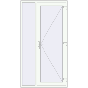 Drzwi zewnętrzne 1200x2200 mm DOOR KORSA OPTIMUM REHAU BRILLANT RAL 9016 Traffic white dwustronny