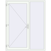 DOOR KORSA ENERGY-SAVING REHAU SYNEGO 1650x2100 mm RAL 9016 Traffic white two-sided