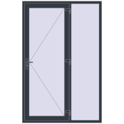 DOOR KORSA ENERGY-SAVING REHAU SYNEGO 1500x2300 mm ANTHRACITE_GREY_STRUKTURAL two-sided