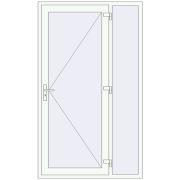 DOOR KORSA OPTIMUM REHAU BRILLANT 1300x2200 mm RAL 9016 Traffic white two-sided
