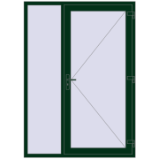 Entrance doors 1500x2100 mm DOOR KORSA OPTIMUM REHAU BRILLANT MOSS_GREEN two-sided