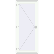 DOOR KORSA ENERGY-SAVING REHAU SYNEGO 900x2150 mm RAL 9016 Traffic white two-sided