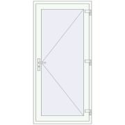 DOOR KORSA ENERGY-SAVING REHAU SYNEGO 1000x2000 mm RAL 9016 Traffic white two-sided