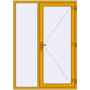 DOOR KORSA ALU STANDARD 72 1500x2100 mm RAL 1004 Golden yellow two-sided