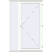 DOOR KORSA OPTIMUM REHAU BRILLANT 1400x2100 mm RAL 9016 Traffic white two-sided