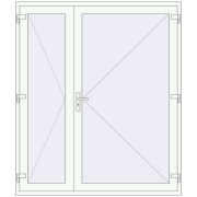 Drzwi zewnętrzne 1800x2100 mm DOOR KORSA OPTIMUM REHAU BRILLANT RAL 9016 Traffic white dwustronny Drzwi zewnętrzne 1800x2100 mm DOOR KORSA OPTIMUM REHAU BRILLANT RAL 9016 Traffic white dwustronny