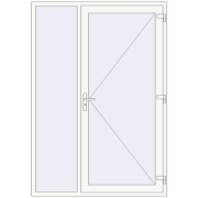 DOOR KORSA ENERGY-SAVING REHAU SYNEGO 1550x2230 mm RAL 9016 Traffic white two-sided
