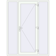 DOOR KORSA OPTIMUM REHAU BRILLANT 1680x2200 mm RAL 9016 Traffic white two-sided