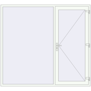 Entrance doors 2300x2100 mm DOOR KORSA ENERGY-SAVING REHAU SYNEGO RAL 9016 Traffic white two-sided