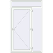 Drzwi zewnętrzne 1400x2300 mm DOOR KORSA OPTIMUM REHAU BRILLANT RAL 9016 Traffic white dwustronny