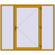 Entrance doors 2370x2020 mm DOOR KORSA ALU STANDARD 72 RAL 1005 Honey yellow two-sided