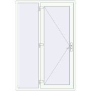 Drzwi zewnętrzne 1400x2100 mm DOOR OPTIMUM REHAU BRILLANT RAL 9016 Traffic white dwustronny