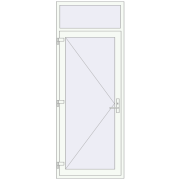 DOOR KORSA ENERGY-SAVING REHAU SYNEGO 960x2500 mm RAL 9016 Traffic white two-sided