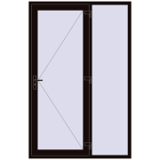 DOOR KORSA ENERGY-SAVING REHAU SYNEGO 1500x2300 mm BLACK_BROWN two-sided