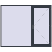 Drzwi zewnętrzne 2580x2100 mm DOOR KORSA ENERGY-SAVING REHAU SYNEGO ANTHRACITE_GREY_STRUKTURAL dwustronny