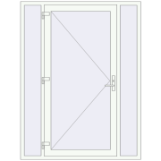 DOOR KORSA OPTIMUM REHAU BRILLANT 1600x2100 mm RAL 9016 Traffic white two-sided