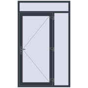 DOOR KORSA OPTIMUM REHAU BRILLANT 1400x2300 mm ANTHRACITE_GREY_STRUKTURAL two-sided