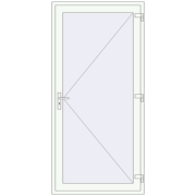 DOOR KORSA ENERGY-SAVING REHAU SYNEGO 1050x2250 mm RAL 9016 Traffic white two-sided