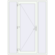 DOOR KORSA OPTIMUM REHAU BRILLANT 1600x2200 mm RAL 9016 Traffic white two-sided