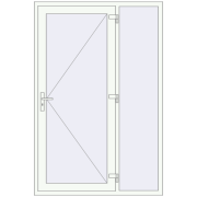 DOOR KORSA ENERGY-SAVING REHAU SYNEGO 1400x2100 mm RAL 9016 Traffic white dwustronny