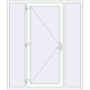 DOOR KORSA OPTIMUM REHAU BRILLANT 1800x2100 mm RAL 9016 Traffic white two-sided