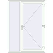 DOOR KORSA OPTIMUM REHAU BRILLANT 1500x2100 mm RAL 9016 Traffic white two-sided