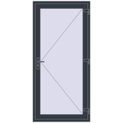 DOOR KORSA OPTIMUM REHAU BRILLANT 950x2100 mm ANTHRACITE_GREY_STRUKTURAL two-sided